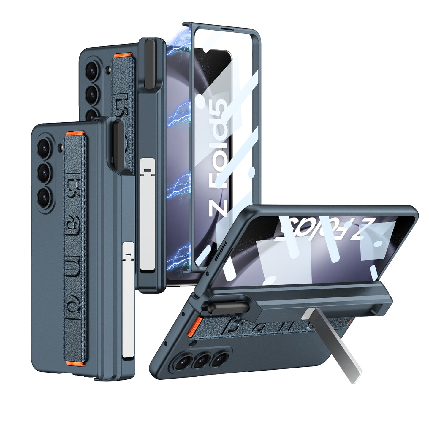 Magnetic Hinge All-included Case With Pen Box & Wristband For Galaxy Z Fold 7/6/5
