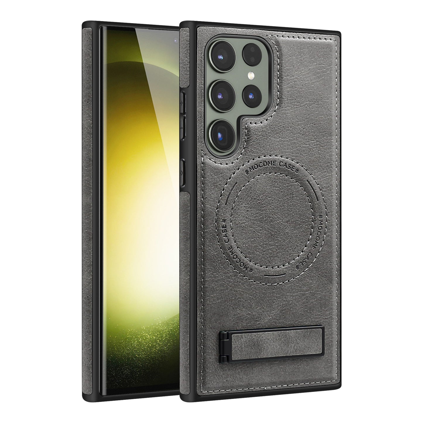 Magnetic Anti-fall Leather Phone Case With Invisible Holder For Samsung Galaxy - Mycasety Mycasety