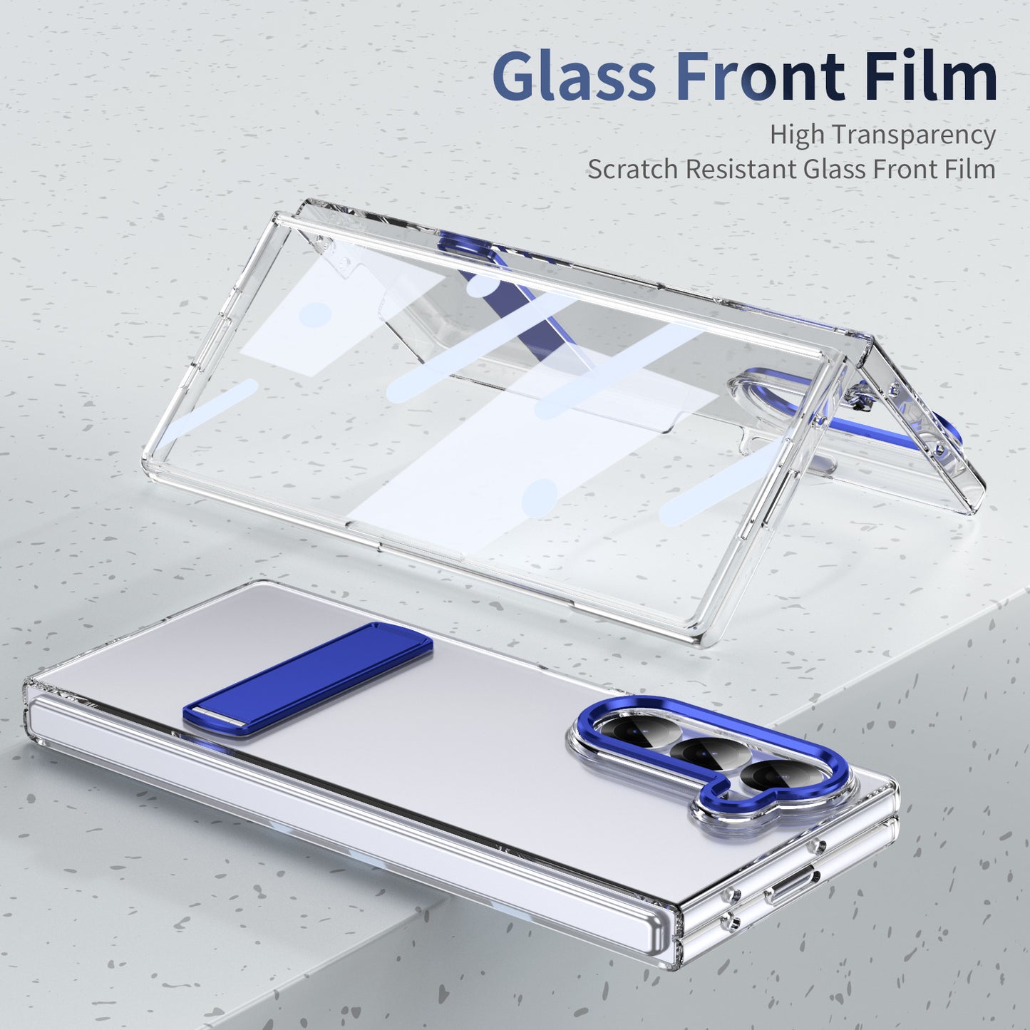 Metal Bracket Clear Shockproof Phone Case With Screen Protector For Galaxy Z Fold 6/5/4