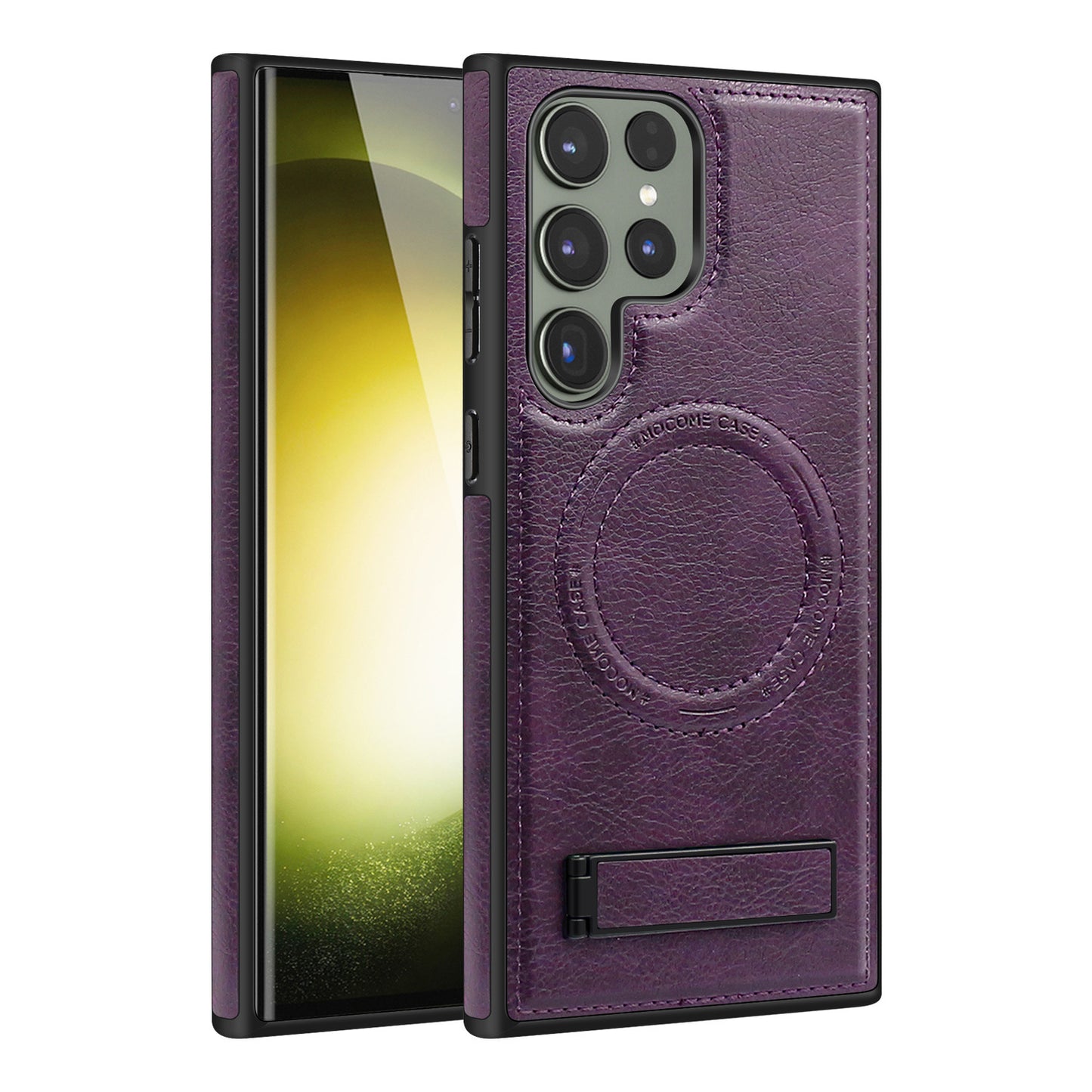 Magnetic Anti-fall Leather Phone Case With Invisible Holder For Samsung Galaxy - Mycasety Mycasety