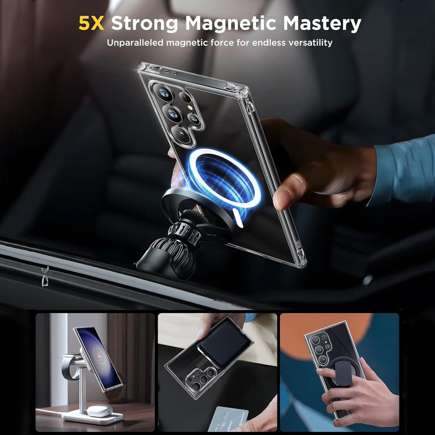 Magnetic Anti-fall Soft Clear Phone Case For Galaxy
