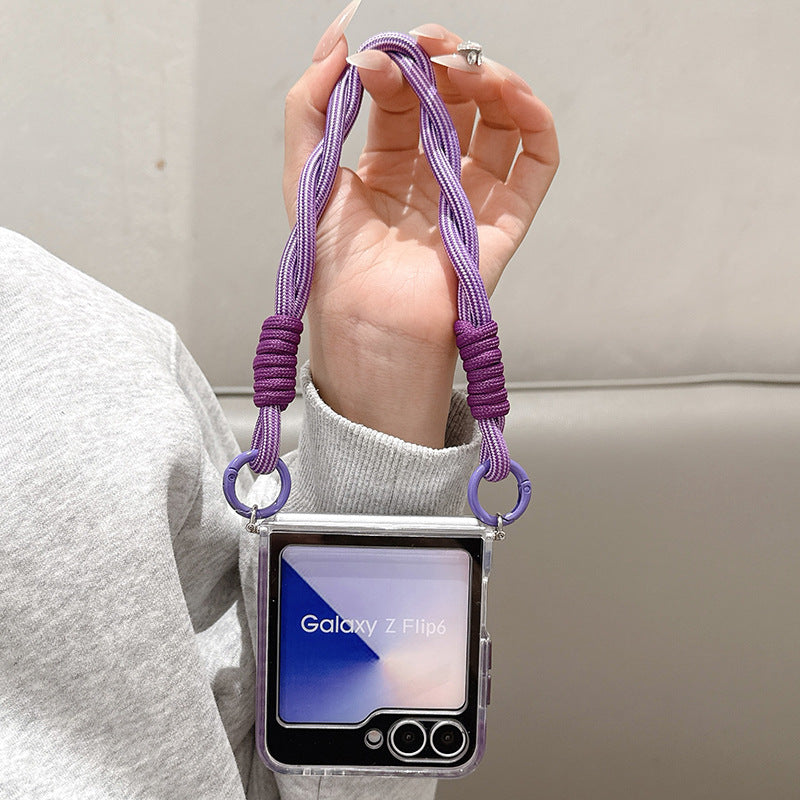 Clear Airbag Protection Phone Case With Lanyard For Galaxy Z Flip Series