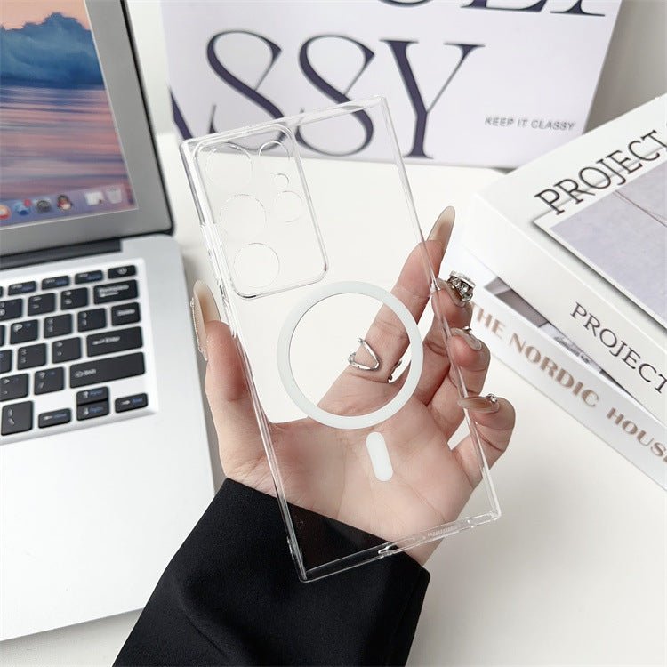 Magnetic All-inclusive Anti-fall Clear Phone Case For Galaxy