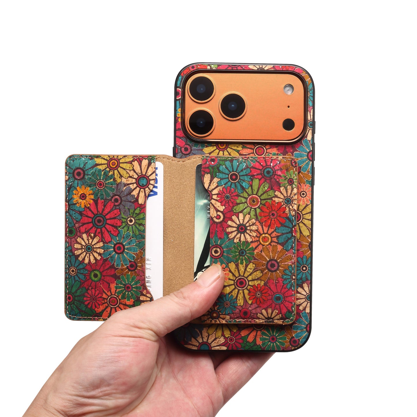 Bohemian Floral Magnetic Wallet Stand iPhone Case