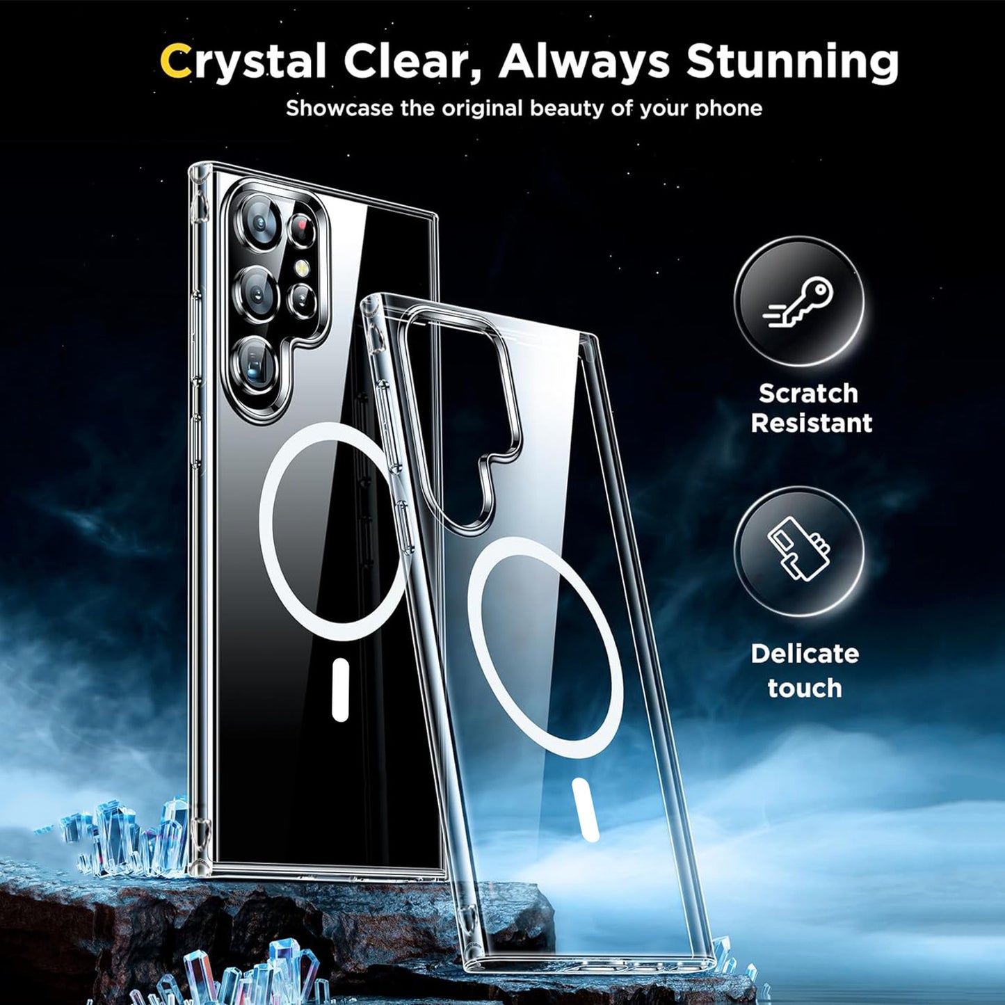 Magnetic Anti-fall Soft Clear Phone Case For Galaxy