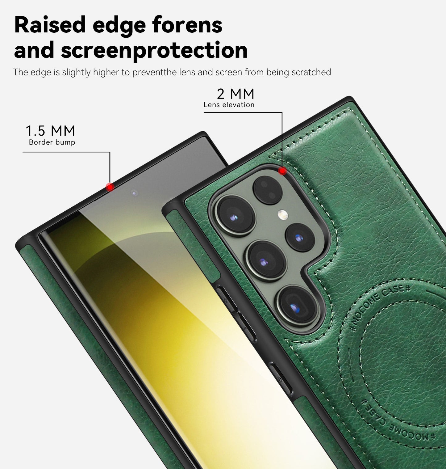 Magnetic Anti-fall Leather Phone Case With Invisible Holder For Galaxy