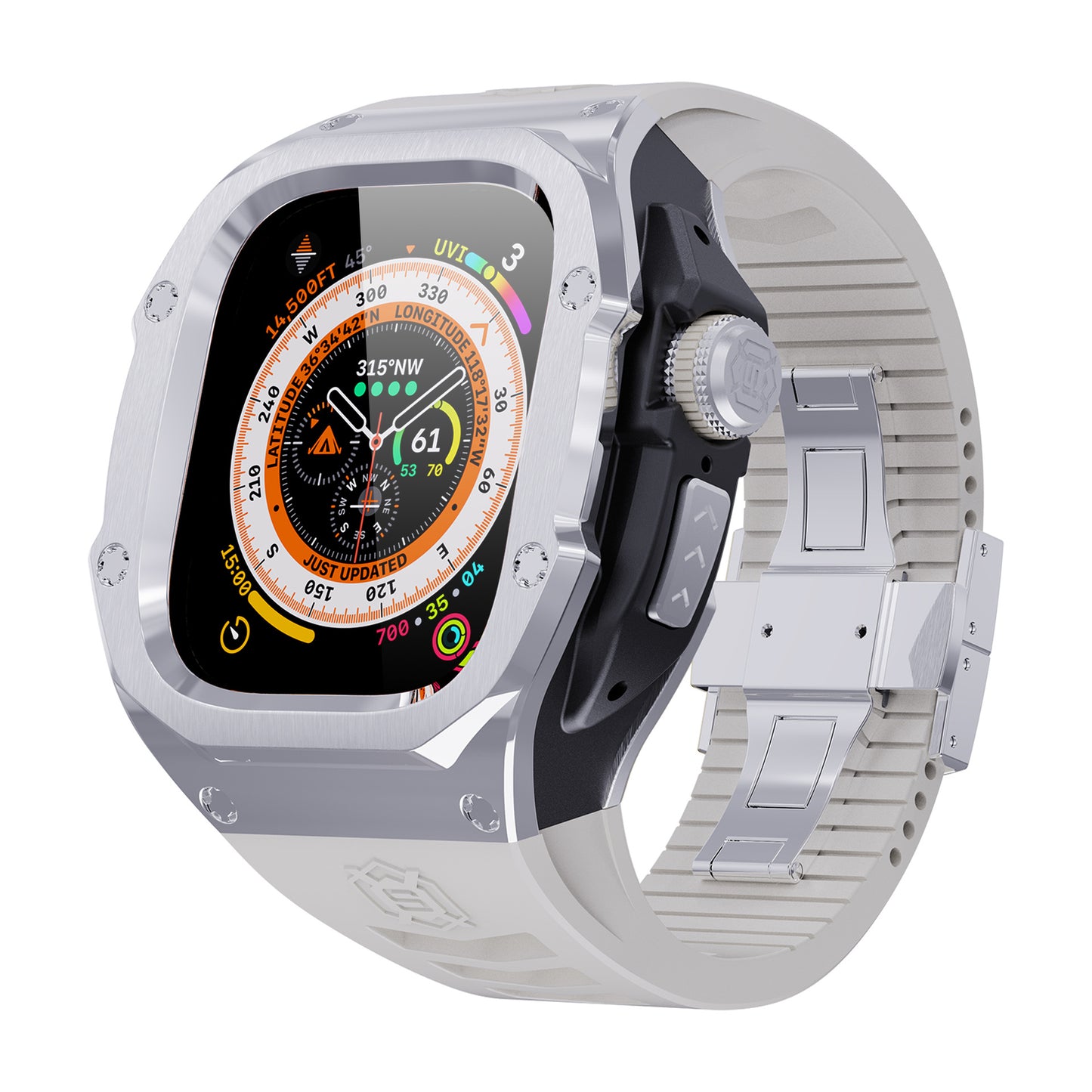 Luxurious Titanium Alloy Case Strap For Apple iWatch 44/45/49 mm - Mycasety Mycasety
