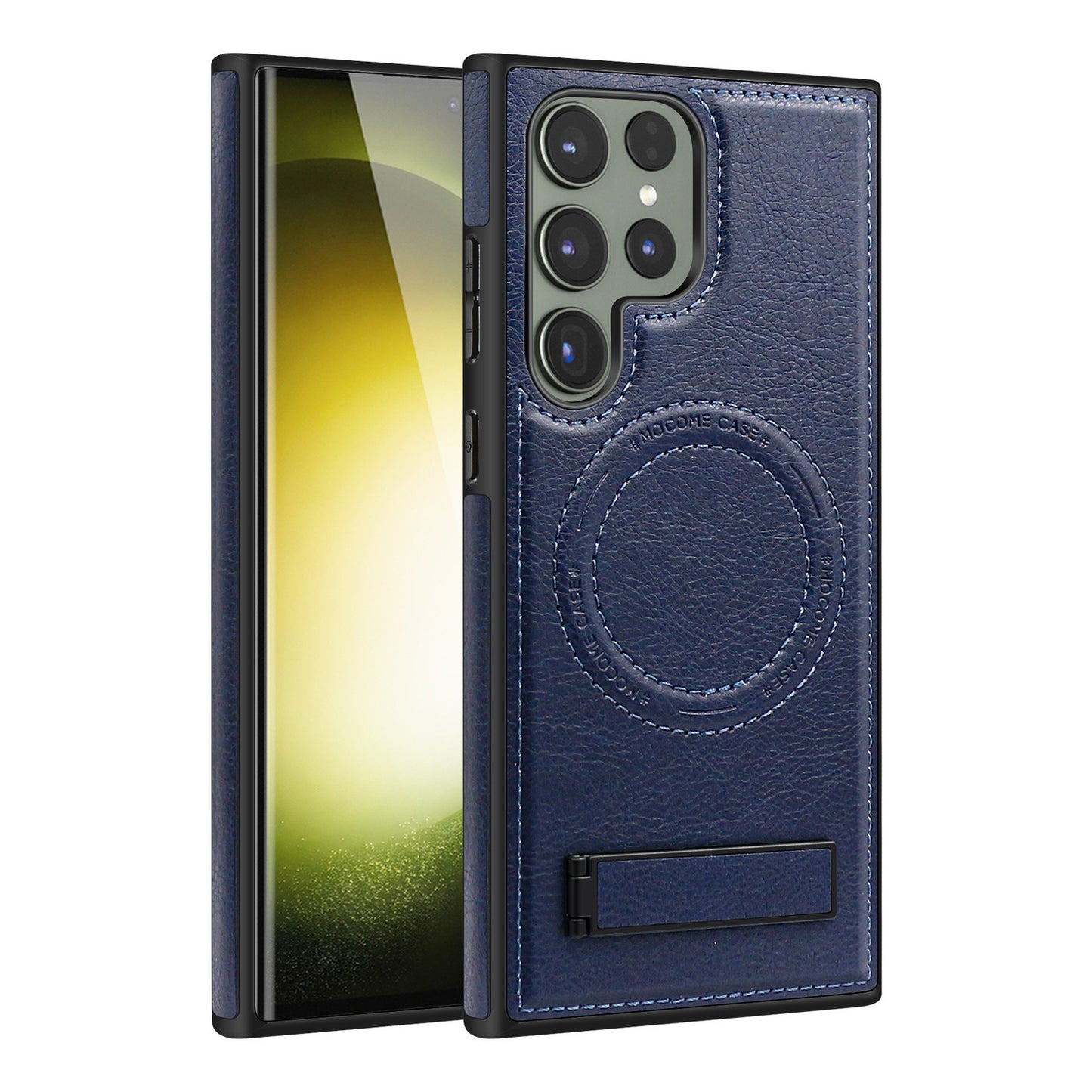 Magnetic Anti-fall Leather Phone Case With Invisible Holder For Samsung Galaxy - Mycasety Mycasety