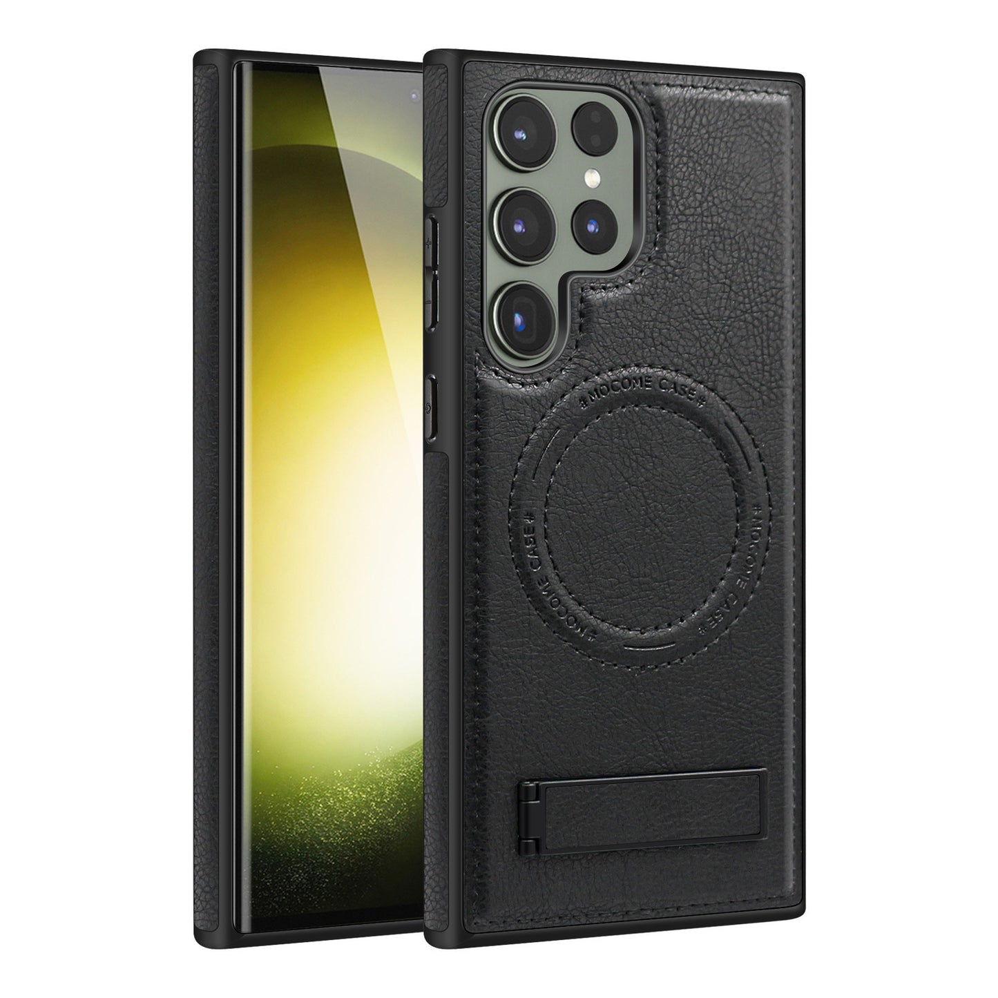 Magnetic Anti-fall Leather Phone Case With Invisible Holder For Samsung Galaxy - Mycasety Mycasety