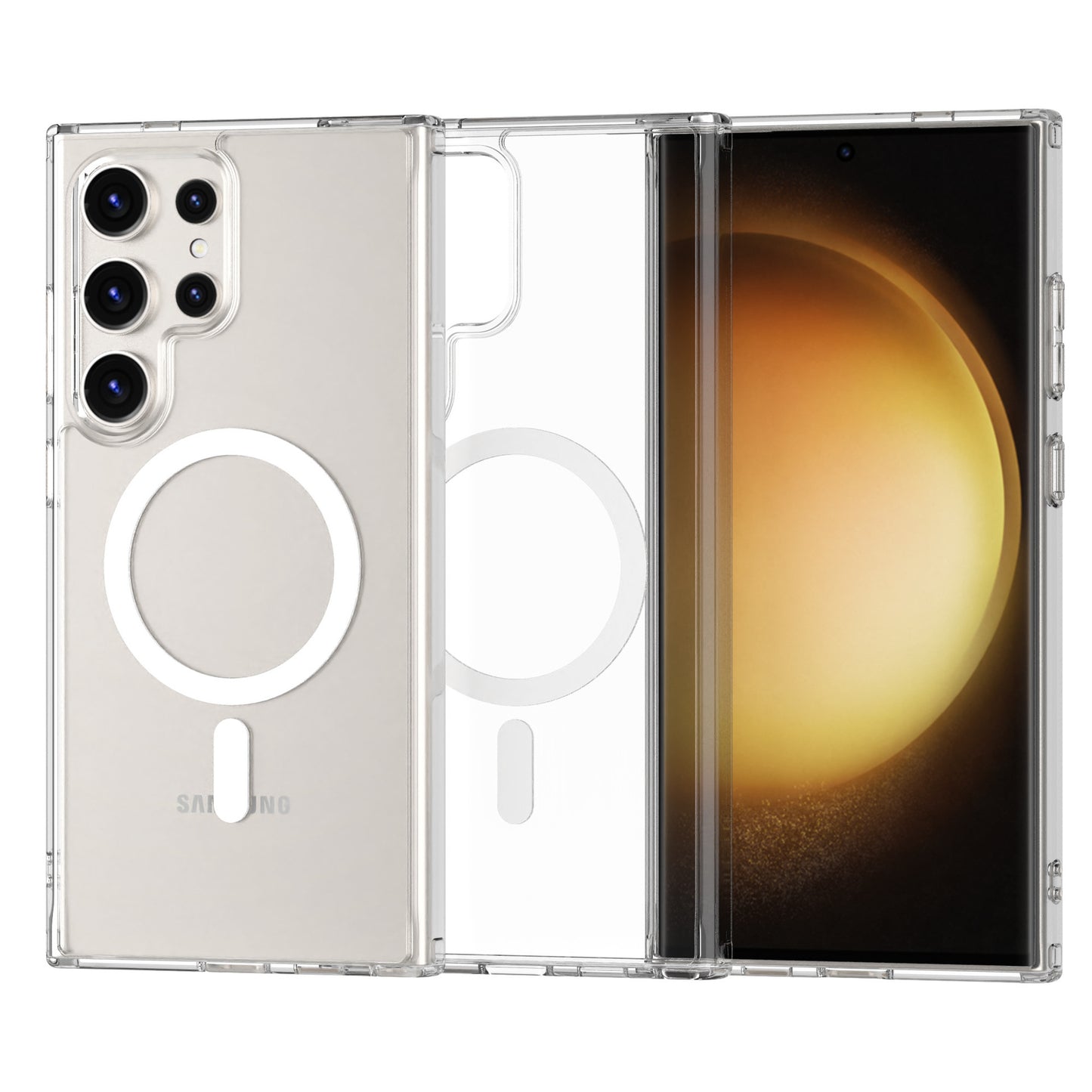 Magnetic Anti-fall Soft Clear Phone Case For Samsung Galaxy - Mycasety Mycasety