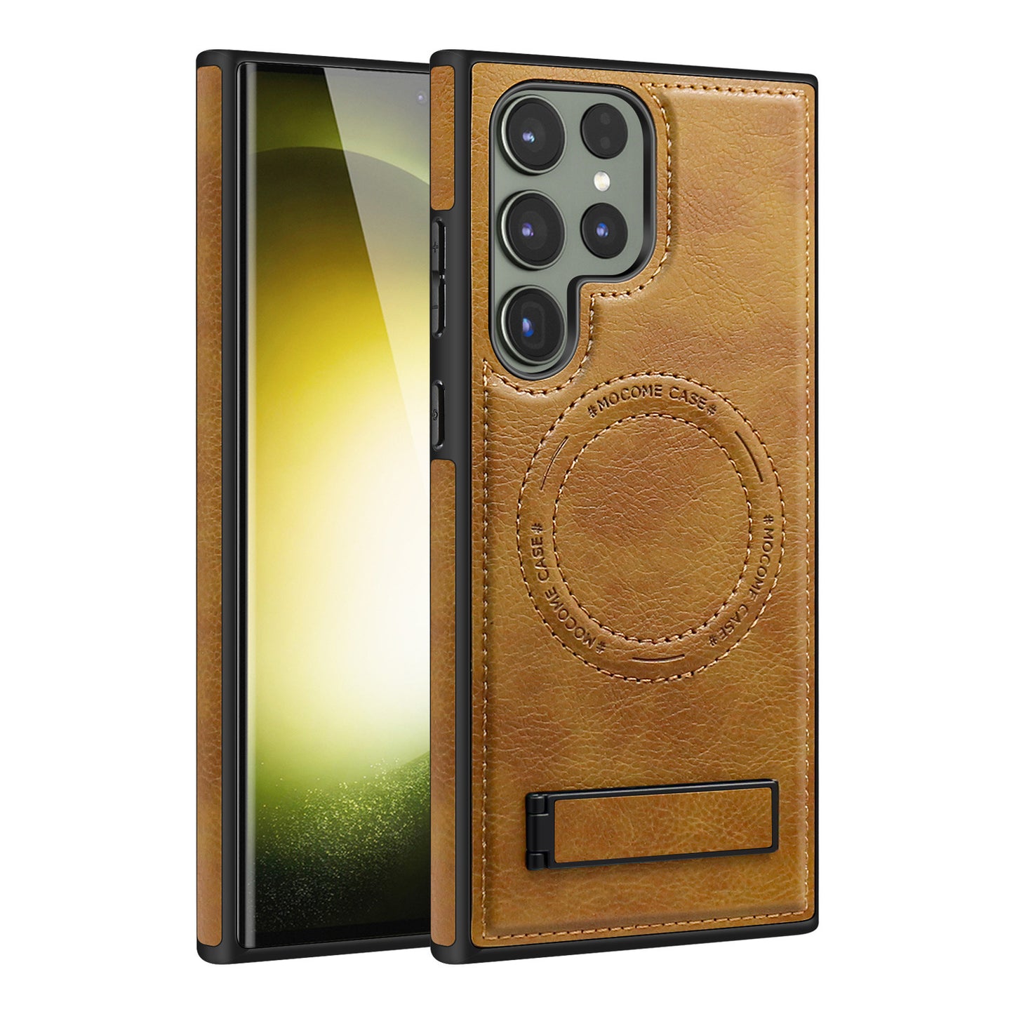 Magnetic Anti-fall Leather Phone Case With Invisible Holder For Samsung Galaxy - Mycasety Mycasety