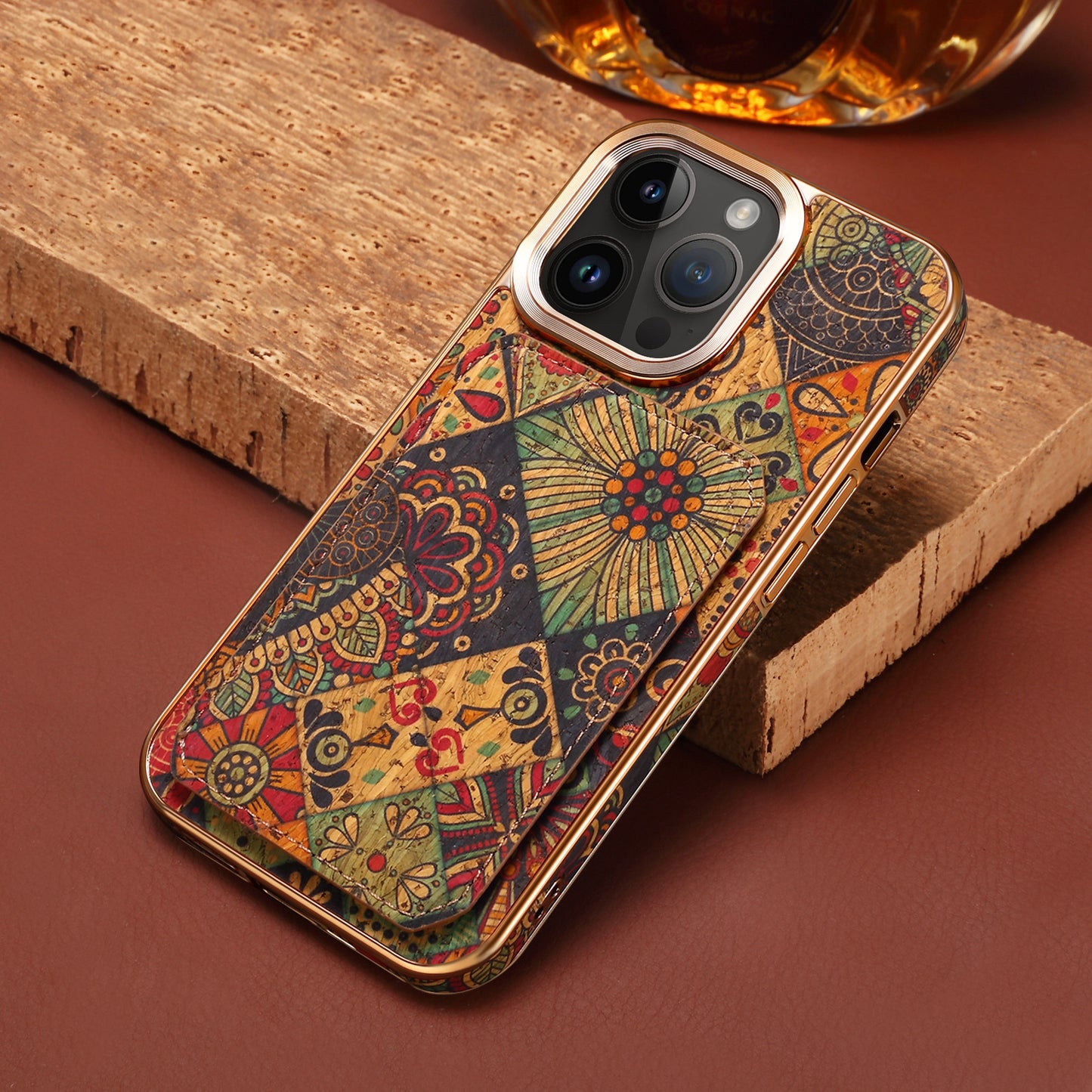 Bohemia Retro Anti-fall Protective iPhone Case With Card Holder - Mycasety Mycasety