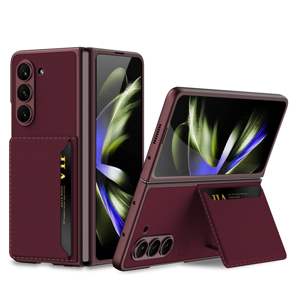 Luxury Leather Card Holder All-inclusive Drop-resistant Phone Case For Galaxy Z Fold 5/4/3 5G Luxury Leather Card Holder All-inclusive Drop-resistant Phone Case For Galaxy Z Fold 5/4/3 5G