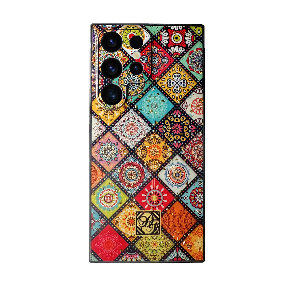 Retro Hair Ball Airbag Bracket Diamond Case for Samsung - mycasety2023 Mycasety