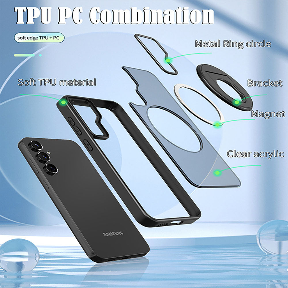 Magnetic Suction Bracket Electroplated Matte Protective Phone Case For Samsung Galaxy S23 S22 Ultra Plus - mycasety2023 Mycasety