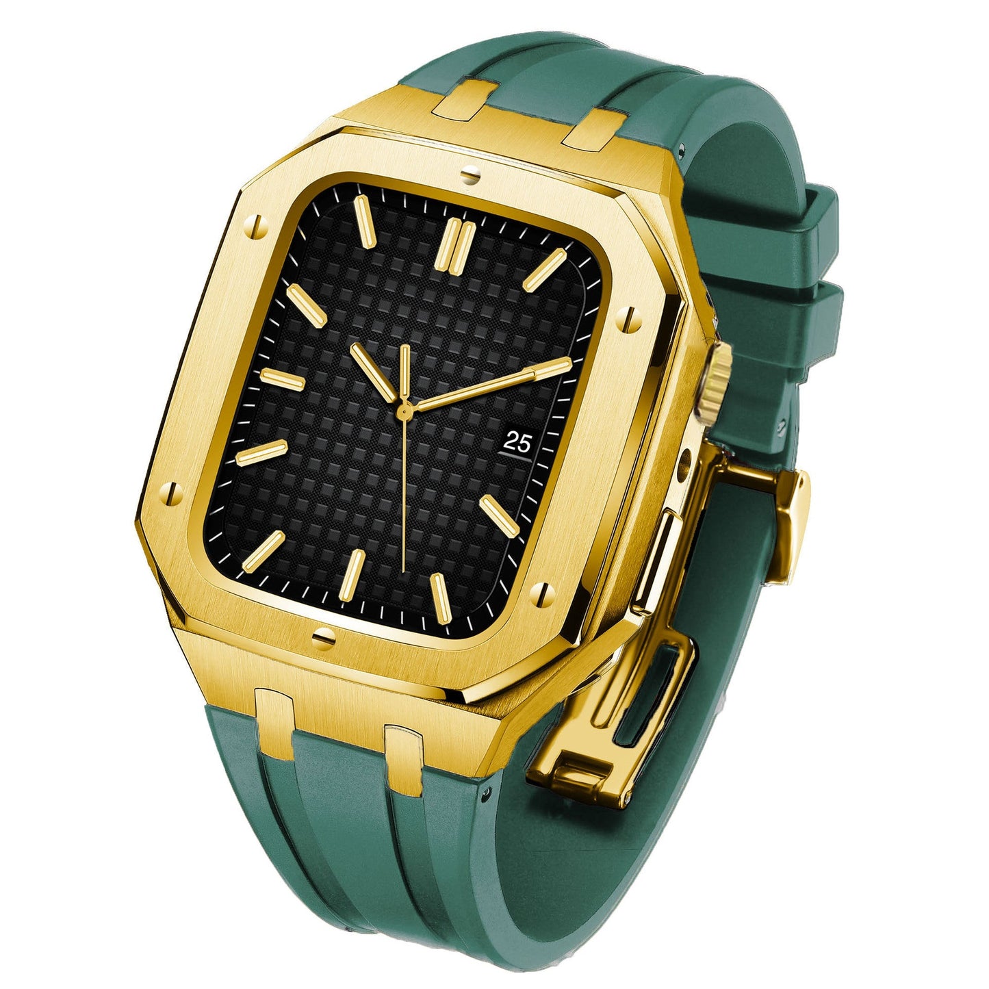 Luxury Metal Case Strap For Apple Watch Series 44/45 mm - Mycasety Mycasety