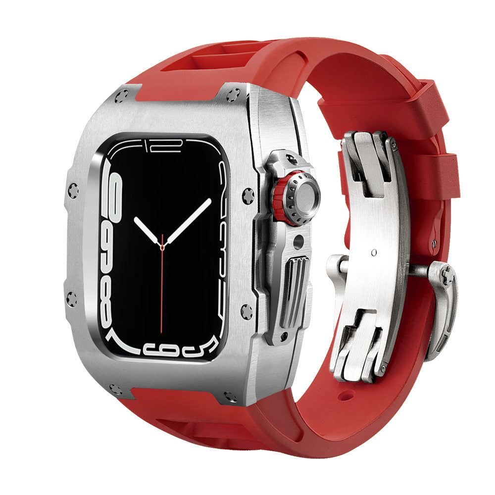 Luxury Metal Case Strap For Apple Watch Series 44/45 mm - Mycasety Mycasety