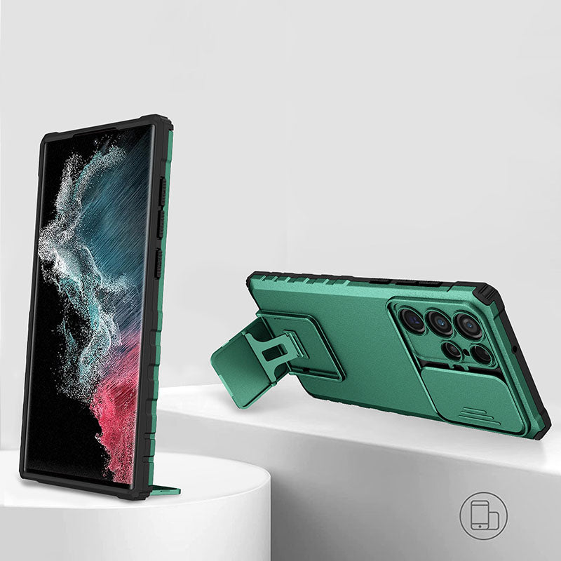 Armor Anti-fall Invisible Bracket Lens Protective Case For Samsung Galaxy S23 S22 S21 Note20 Ultra Plus - Mycasety Mycasety