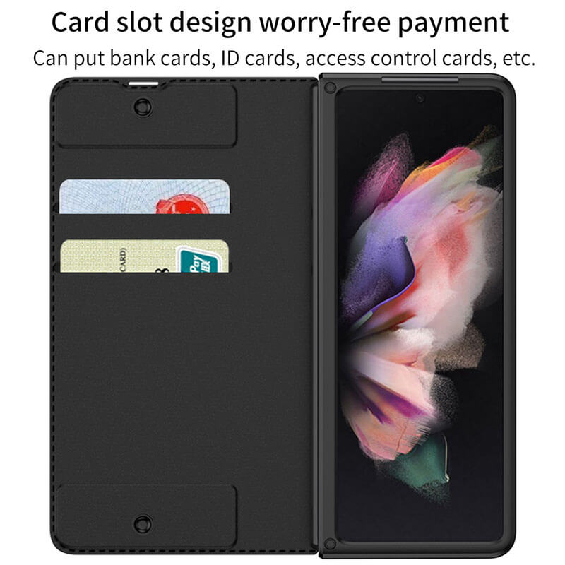 Leather Pen Holder Armor Back Case For Samsung Galaxy Z Fold3 Fold4 5G - Mycasety Mycasety