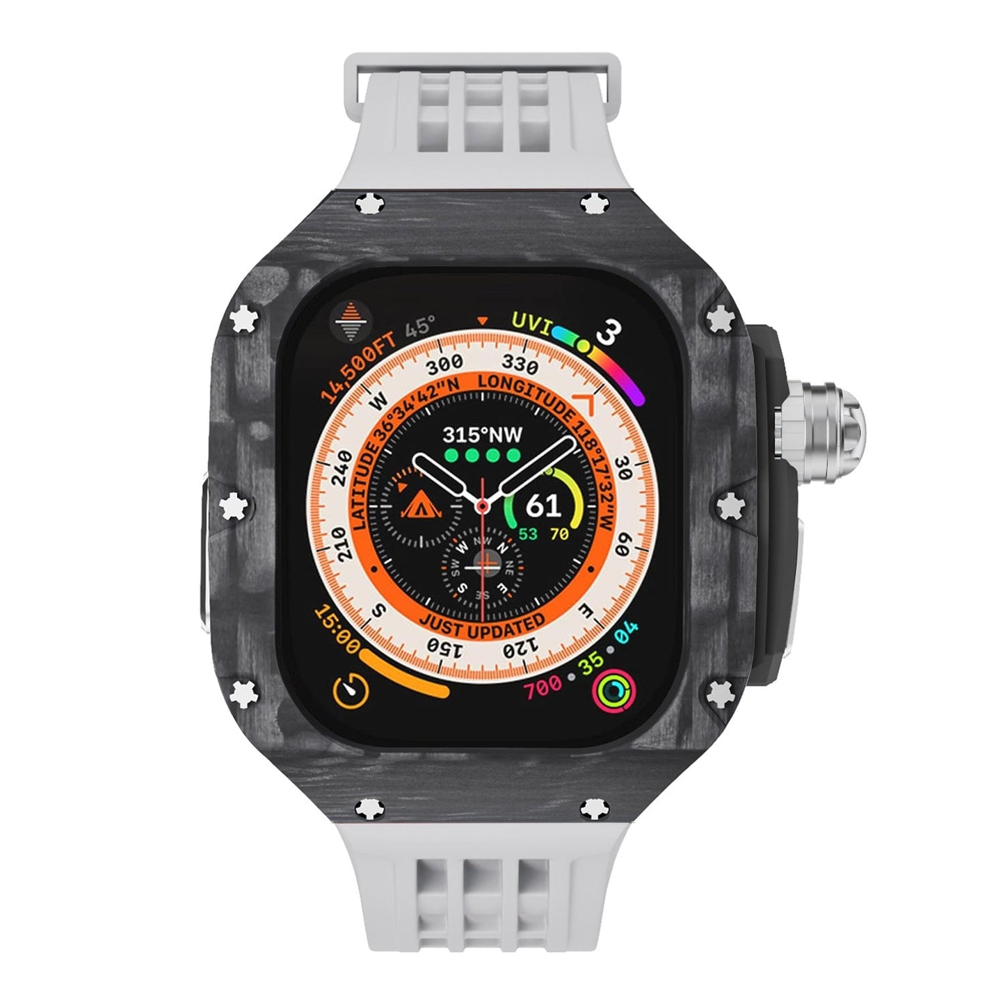 Luxurious Carbon Fiber Case Strap For Apple Watch Ultra 49 mm - Mycasety Mycasety