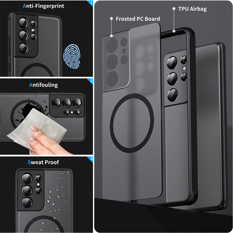 Hot Trendy Shatter Resistant Magnetic Coil Samsung Case Support Magsafe - Mycasety Mycasety
