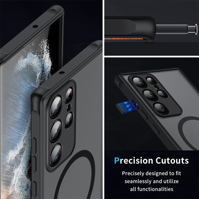Hot Trendy Shatter Resistant Magnetic Coil Samsung Case Support Magsafe - Mycasety Mycasety