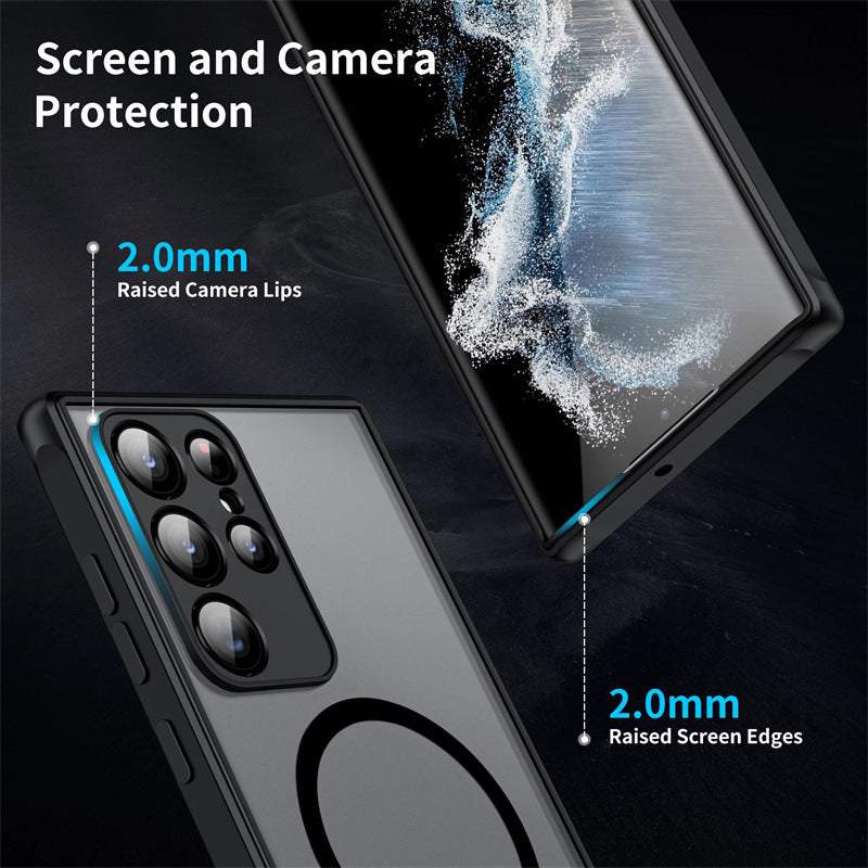 Hot Trendy Shatter Resistant Magnetic Coil Samsung Case Support Magsafe - Mycasety Mycasety