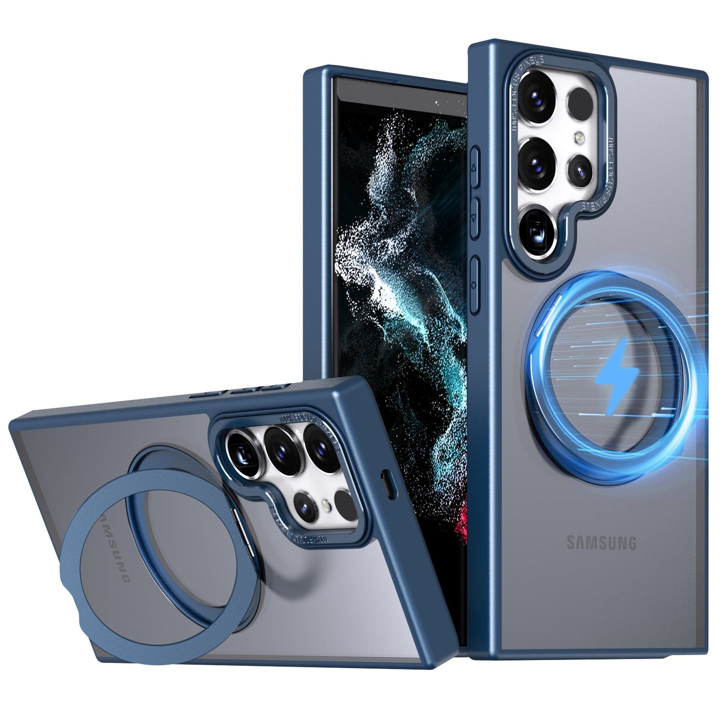 Magnetic Bracket Anti-fall Phone Case For Samsung Galaxy S23 S22 Ultra Plus Support MagSafe Wireless Charging - mycasety2023 Mycasety
