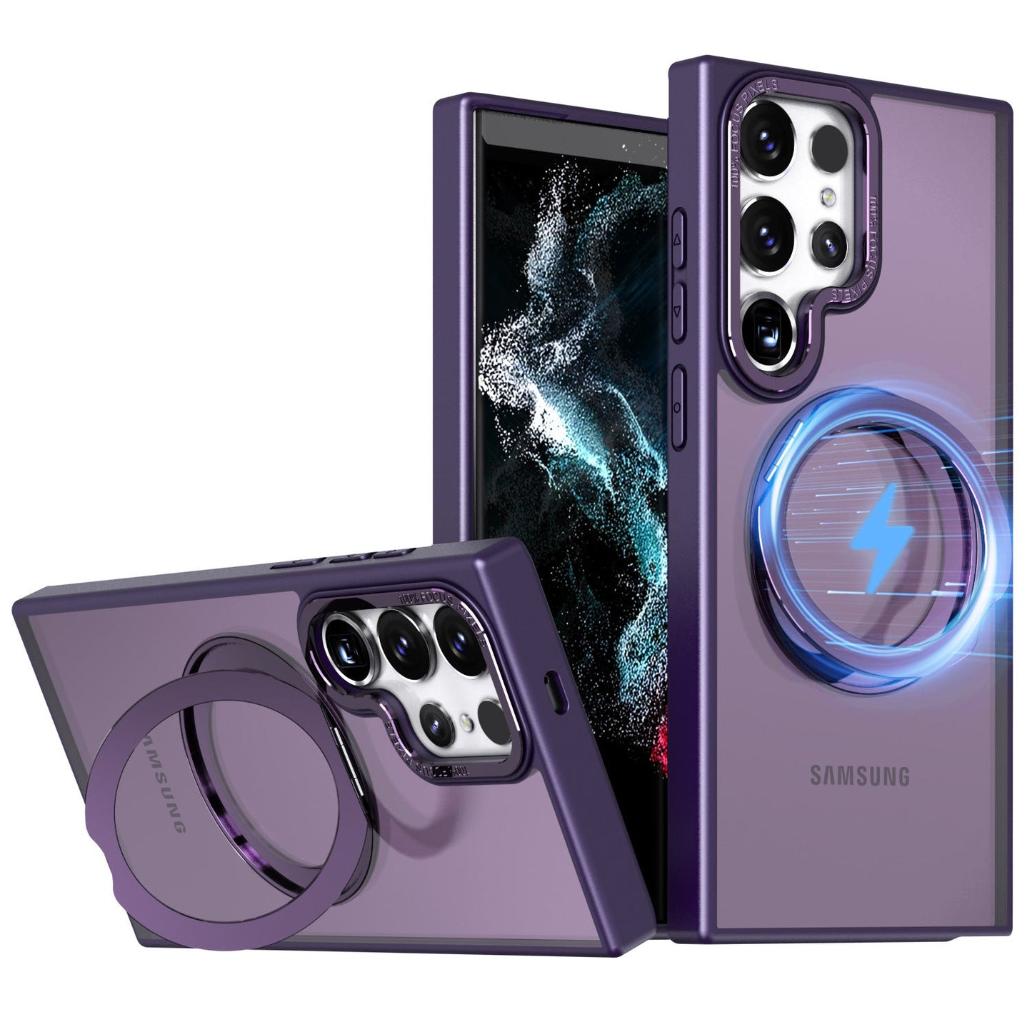 Magnetic Bracket Anti-fall Phone Case For Samsung Galaxy S23 S22 Ultra Plus Support MagSafe Wireless Charging - mycasety2023 Mycasety