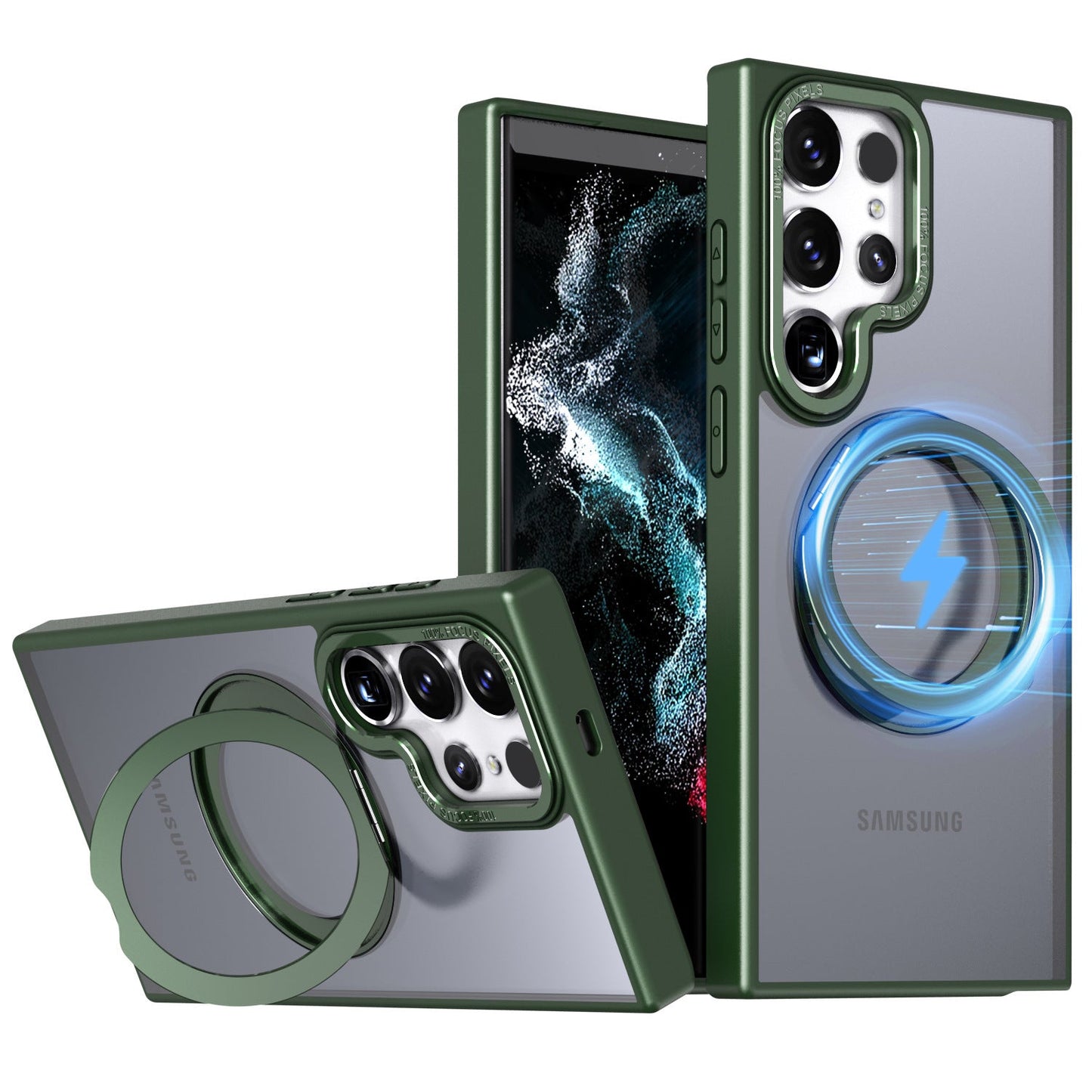 Magnetic Bracket Anti-fall Phone Case For Samsung Galaxy S23 S22 Ultra Plus Support MagSafe Wireless Charging - mycasety2023 Mycasety