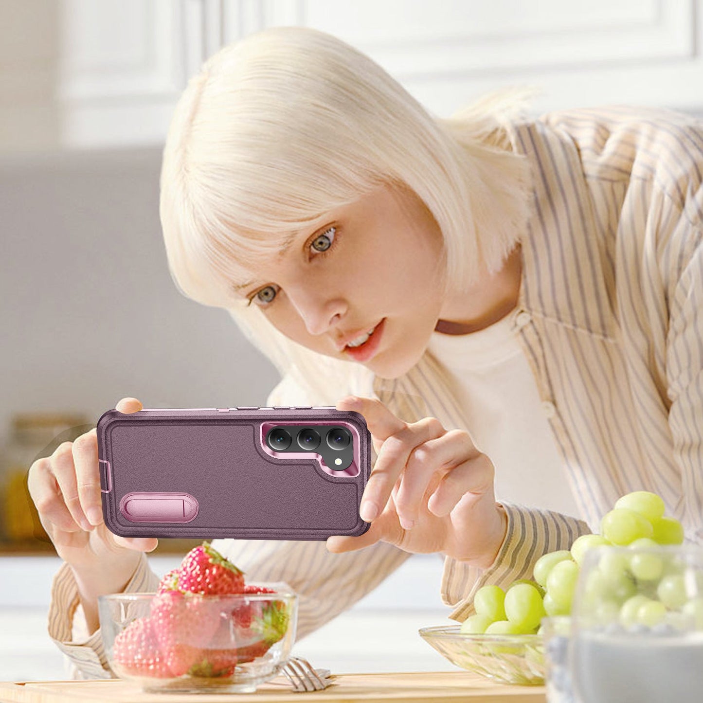 Triple Defense Anti-drop Protection Phone Case With Invisible Bracket For Samsung Galaxy S23 S22 Ultra Plus - mycasety2023 Mycasety