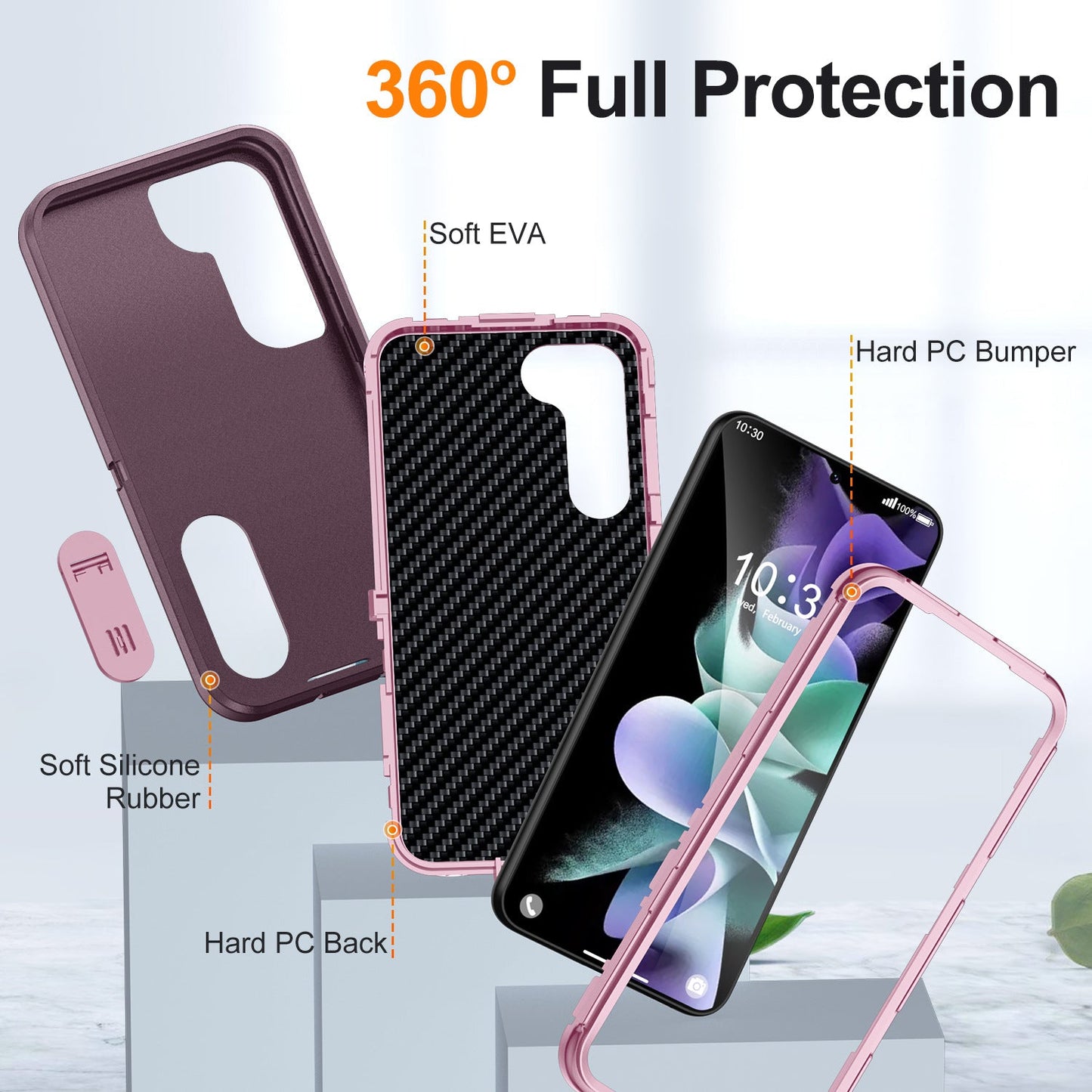 Triple Defense Anti-drop Protection Phone Case With Invisible Bracket For Samsung Galaxy S23 S22 Ultra Plus - mycasety2023 Mycasety