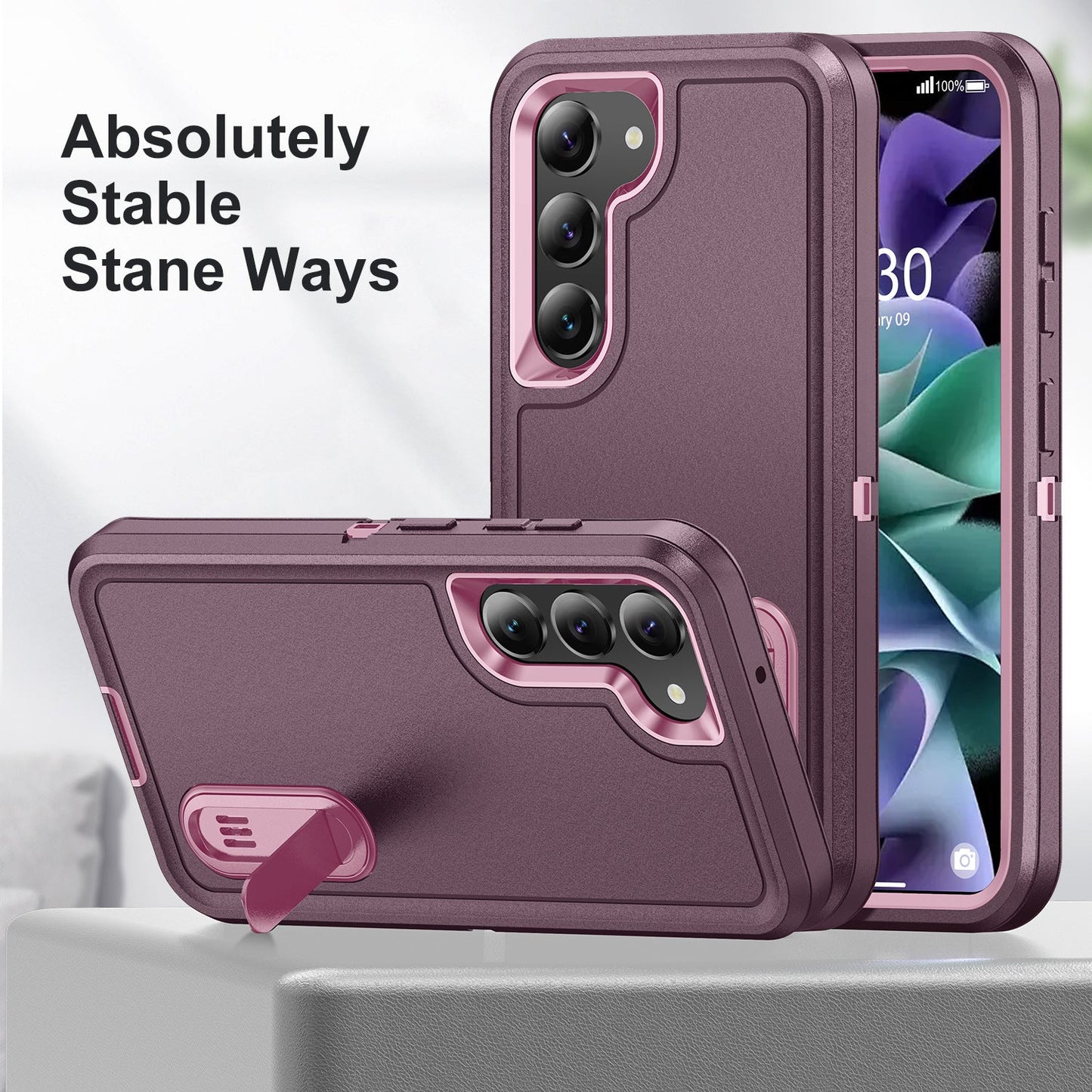 Triple Defense Anti-drop Protection Phone Case With Invisible Bracket For Samsung Galaxy S23 S22 Ultra Plus - mycasety2023 Mycasety