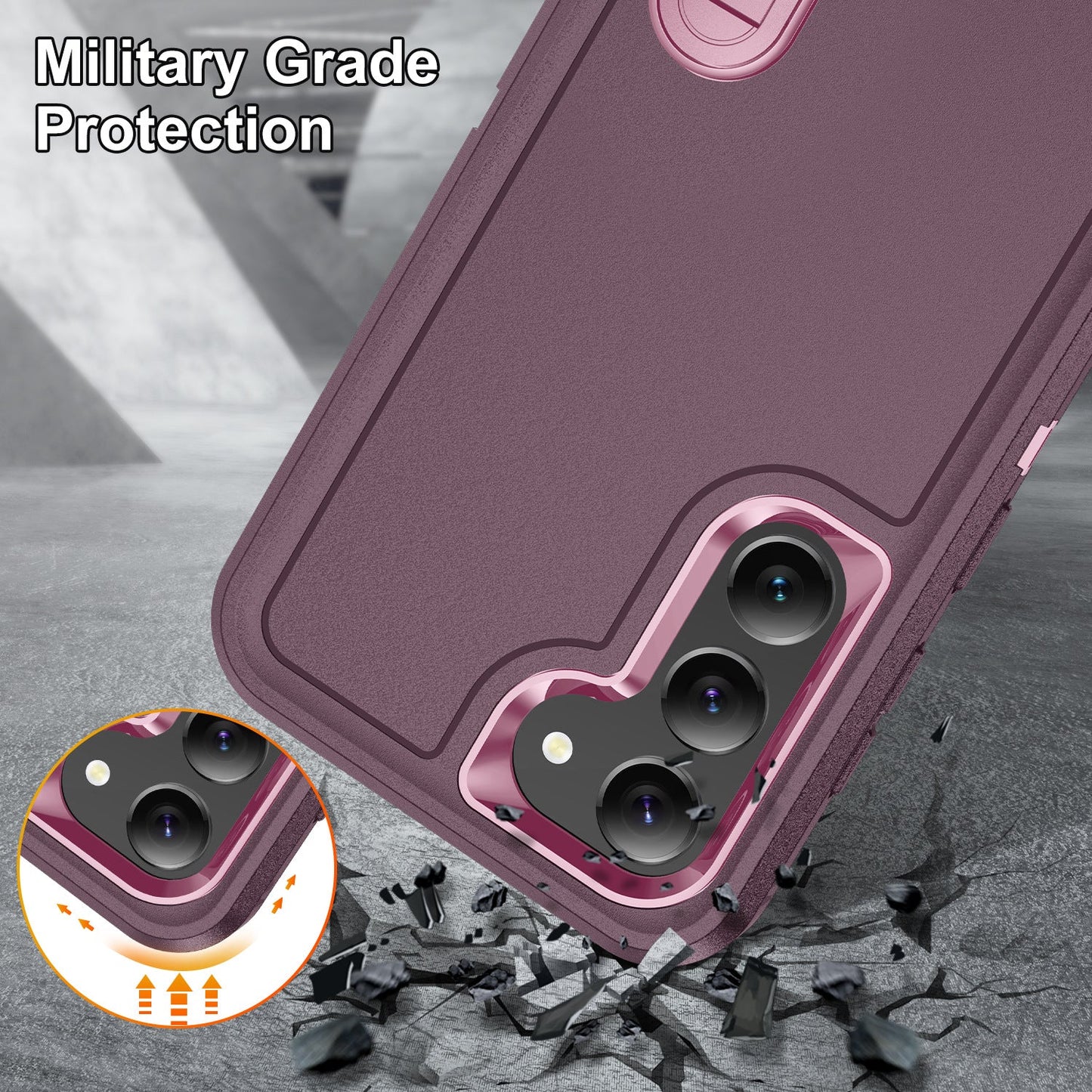 Triple Defense Anti-drop Protection Phone Case With Invisible Bracket For Samsung Galaxy S23 S22 Ultra Plus - mycasety2023 Mycasety