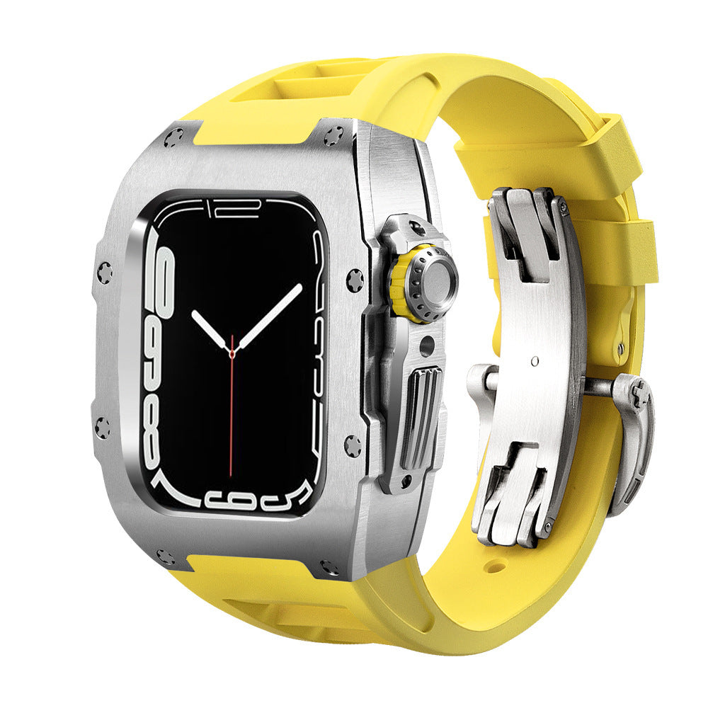 Luxury Metal Case Strap For Apple Watch Series 44/45 mm - Mycasety Mycasety