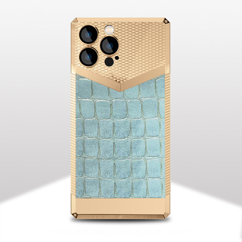 Electroplated Leather Anti-fall Protective iPhone Case - Mycasety Mycasety