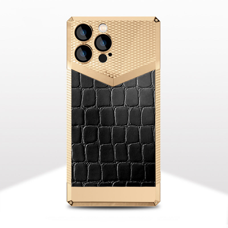 Electroplated Leather Anti-fall Protective iPhone Case - Mycasety Mycasety