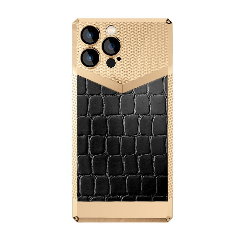 Electroplated Leather Anti-fall Protective iPhone Case - Mycasety Mycasety