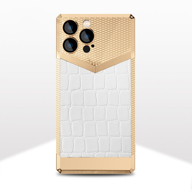 Electroplated Leather Anti-fall Protective iPhone Case - Mycasety Mycasety
