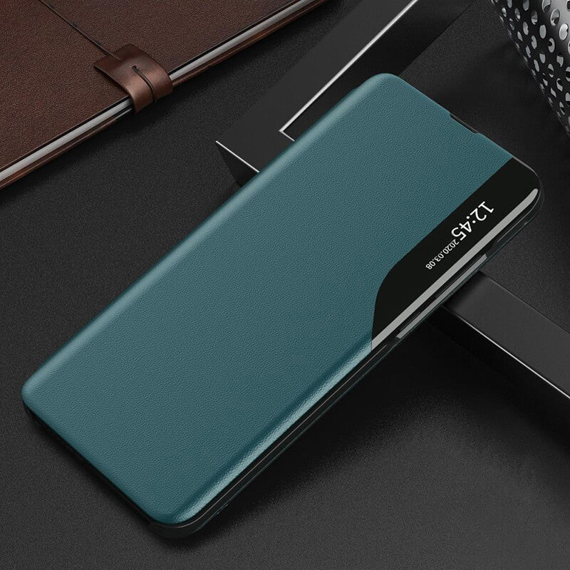 Samsung Galaxy Smart View Flip Case Luxury Magnetic Leather Kickstand Window Shockproof Cover - Mycasety Mycasety