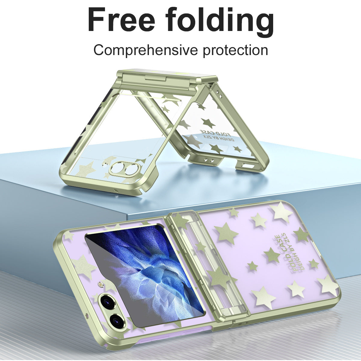 Electroplating Star Phone Case For Samsung Galaxy Z Flip5 Flip4 Flip3 5G - Mycasety Mycasety