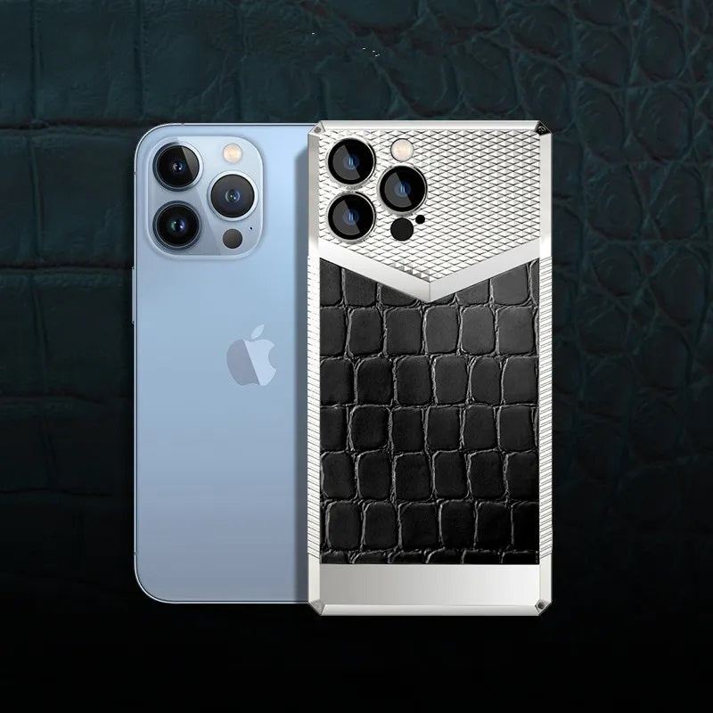 Electroplated Leather Anti-fall Protective iPhone Case - Mycasety Mycasety