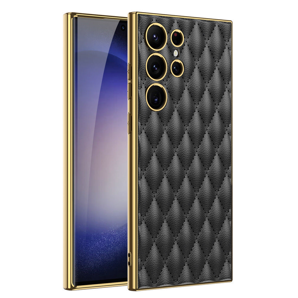 Electorplated Leather Soft Shell For Samsung Galaxy S24 S23 Ultra Plus - Mycasety Mycasety