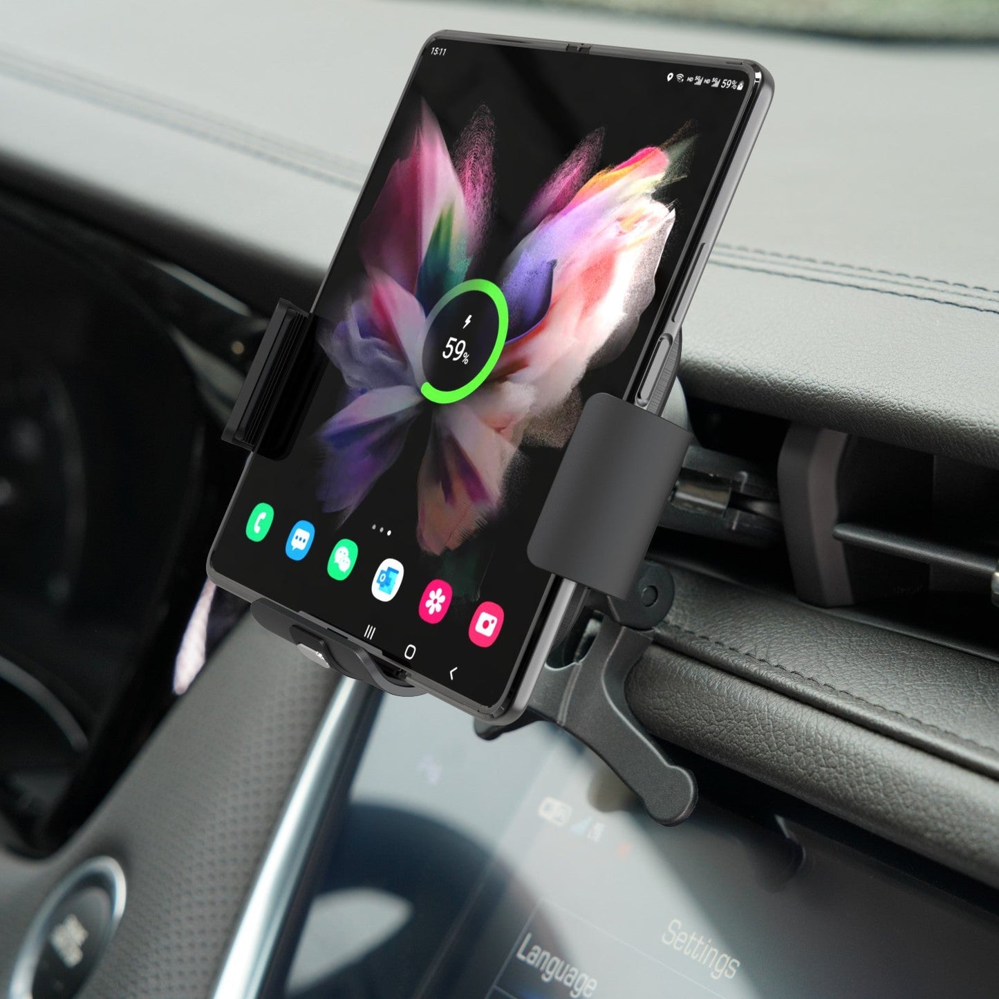 15W Intelligent Automatic Sensor Dual Charging Car Holder Charger For Samsung Galaxy Z Fold5 Fold4 Fold3 5G - Mycasety Mycasety