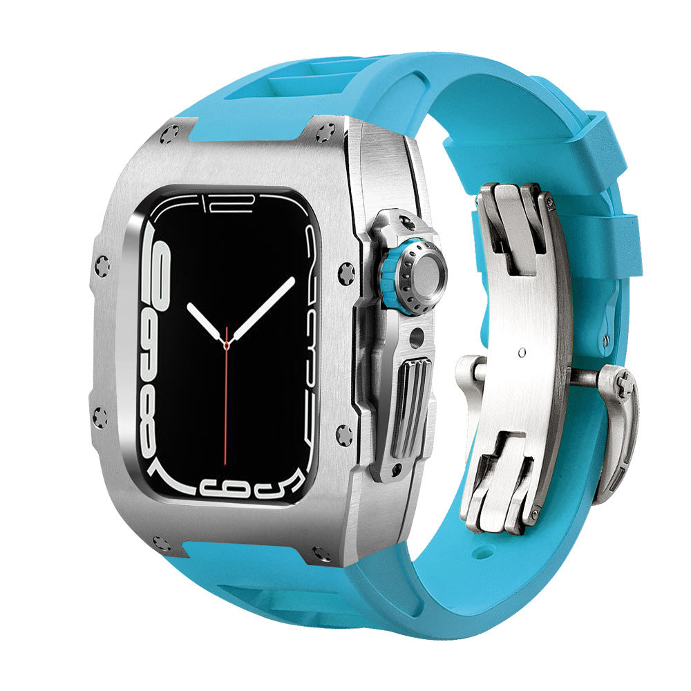 Luxury Metal Case Strap For Apple Watch Series 44/45 mm - Mycasety Mycasety