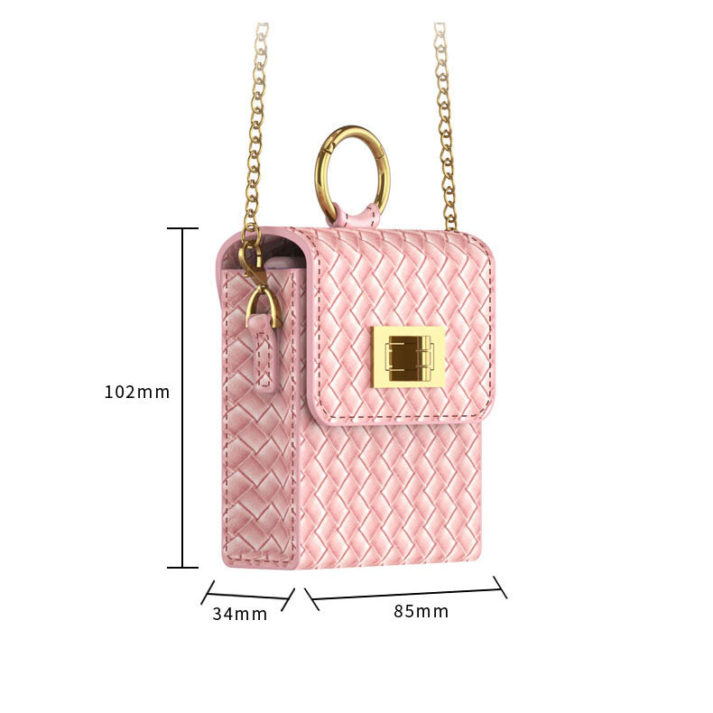 Luxury Leather Mini Phone Bag with Gold Chain For Samsung Galaxy Z Flip4 Flip3 5G - Mycasety Mycasety