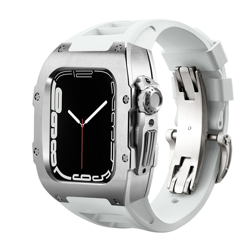 Luxury Metal Case Strap For Apple Watch Series 44/45 mm - Mycasety Mycasety