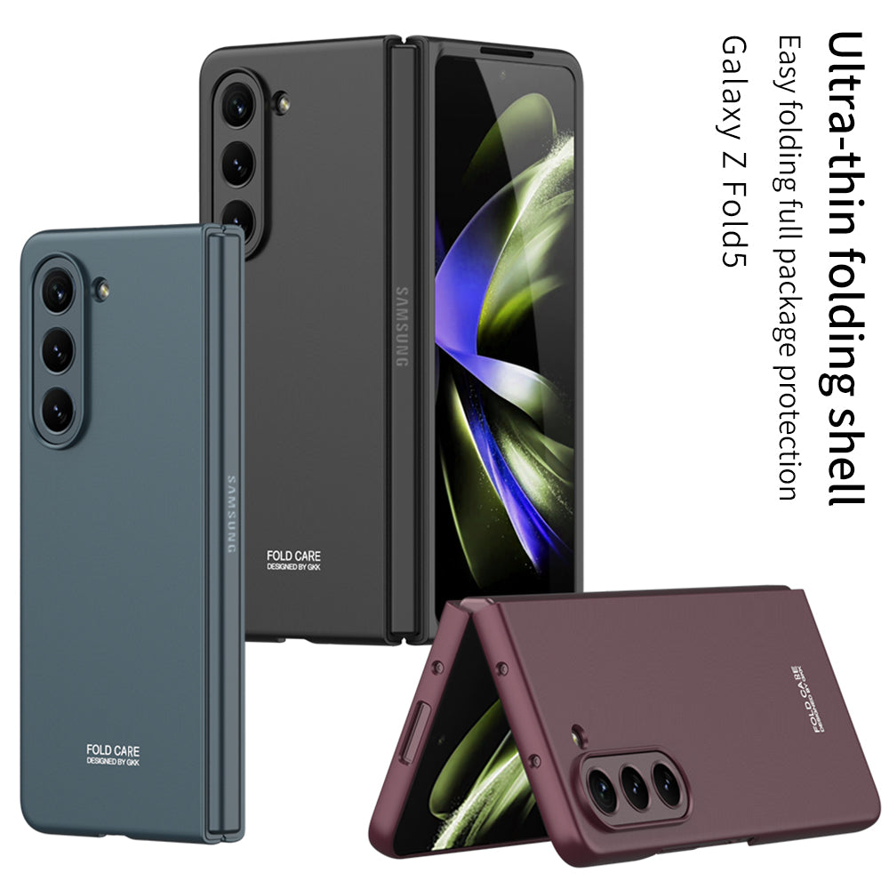 Electroplated Slim Samsung Galaxy Z Fold 5 Case with Front Screen Tempered Glass Protector - Mycasety Mycasety