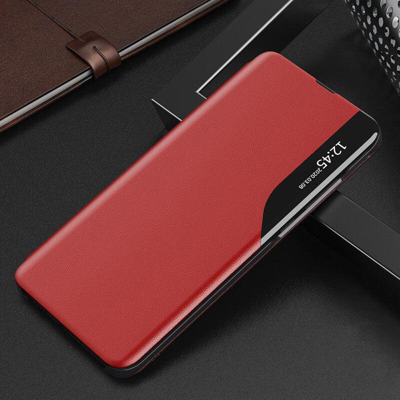 Samsung Galaxy Smart View Flip Case Luxury Magnetic Leather Kickstand Window Shockproof Cover - Mycasety Mycasety