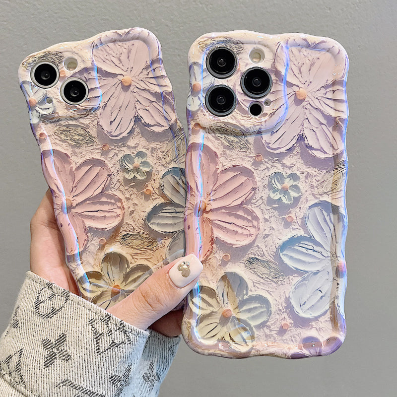 French Retro Oil Painting Flowers iPhone Case - Mycasety Mycasety